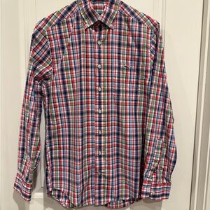 Vineyard Vines Red and Blue Plaid Button Down Shirt